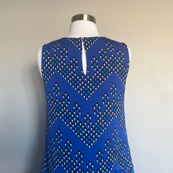 Diane Von Furstenberg Liza Geometric Cocktail Dress Layered Silk Crepe Ruffle - Picture 13 of 15